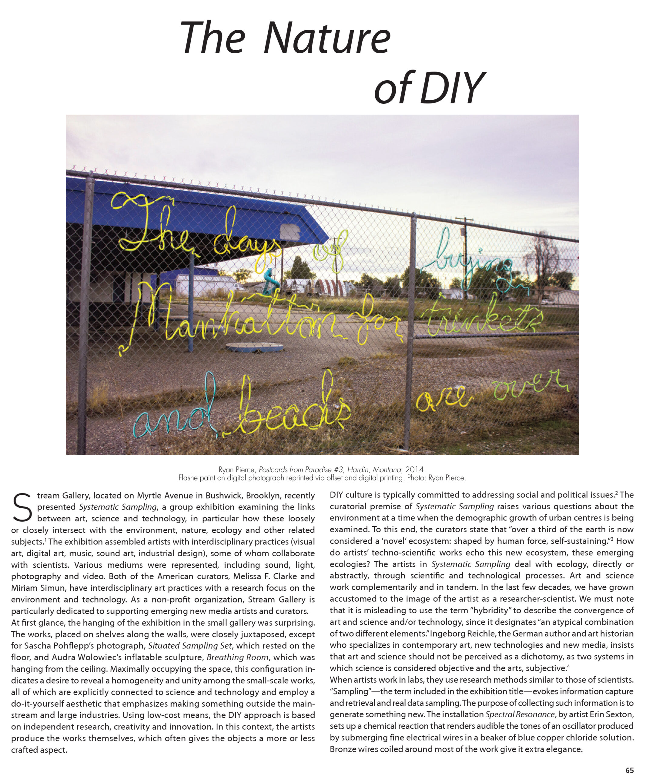 The Nature of DIY, Systematic Sampling